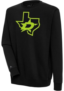 Antigua Dallas Stars Mens Black Victory Logo  Long Sleeve Crew Sweatshirt
