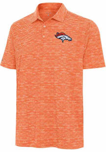 Antigua Denver Broncos Mens Orange Static Watercolor Short Sleeve Polo