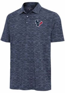 Antigua Houston Texans Mens Navy Blue Static Watercolor Short Sleeve Polo