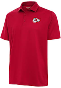 Antigua Kansas City Chiefs Mens Red Valid Textured Short Sleeve Polo