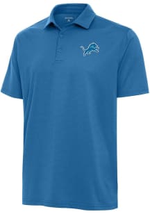 Antigua Detroit Lions Mens Blue Valid Textured Short Sleeve Polo
