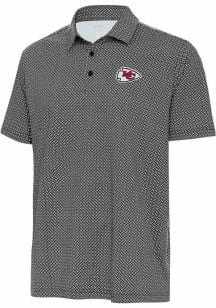 Antigua Kansas City Chiefs Mens Black Tack Short Sleeve Polo