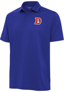 Antigua Denver Broncos Mens Blue Retro Valid Short Sleeve Polo