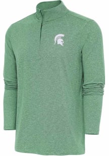 Antigua Michigan State Spartans Mens Green Hunk Long Sleeve 1/4 Zip Pullover