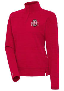 Womens Ohio State Buckeyes Red Antigua Connection Qtr Zip