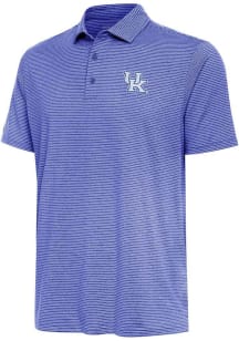 Antigua Kentucky Wildcats Mens Blue Scheme Stripe Short Sleeve Polo