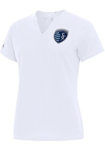 Antigua Sporting Kansas City Womens White Traveler Short Sleeve T-Shirt