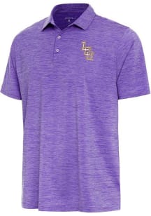 Antigua LSU Tigers Mens Purple Layout Short Sleeve Polo