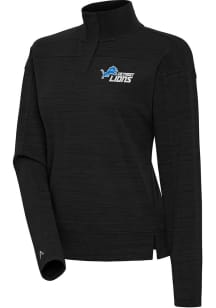 Antigua Detroit Lions Womens Black Connection Qtr Zip