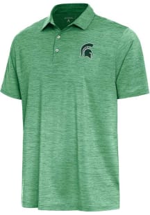 Antigua Michigan State Spartans Mens Green Layout Short Sleeve Polo