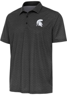 Antigua Michigan State Spartans Mens Black Relic Floral Short Sleeve Polo