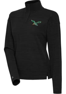 Antigua Philadelphia Eagles Womens Black Connection Qtr Zip