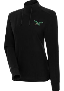 Antigua Philadelphia Eagles Womens Black Moment Crew Sweatshirt