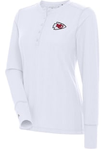 Antigua Kansas City Chiefs Womens White Explore LS Tee