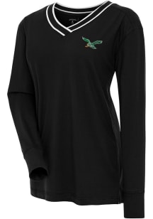 Antigua Philadelphia Eagles Womens Black Symbolic LS Tee