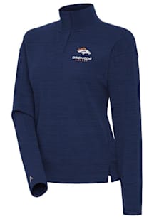 Antigua Denver Broncos Womens Navy Blue Connection Qtr Zip