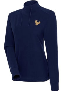 Antigua Houston Texans Womens Navy Blue Moment Crew Sweatshirt