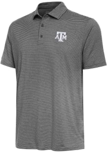 Antigua Texas A&amp;M Aggies Mens Black Scheme Stripe Short Sleeve Polo