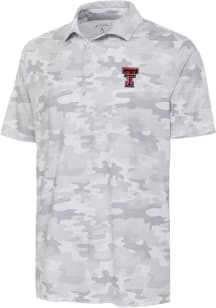 Antigua Texas Tech Red Raiders Mens White Collide Camo Short Sleeve Polo