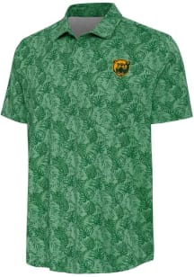 Antigua Baylor Bears Mens Green Tampa Short Sleeve Dress Shirt