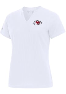 Antigua Kansas City Chiefs Womens White Traveler Short Sleeve T-Shirt