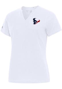 Antigua Houston Texans Womens White Traveler Short Sleeve T-Shirt