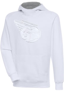 Antigua Cleveland Guardians Mens White Victory Long Sleeve Hoodie