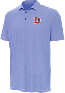 Antigua Denver Broncos Mens Blue Retro Twine Short Sleeve Polo