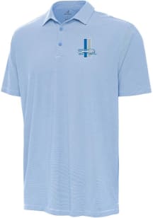 Antigua Detroit Lions Mens Light Blue Retro Twine Short Sleeve Polo