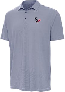 Antigua Houston Texans Mens Navy Blue Twine Short Sleeve Polo