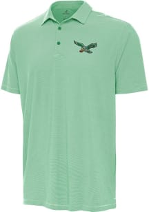 Antigua Philadelphia Eagles Mens Kelly Green Retro Twine Short Sleeve Polo