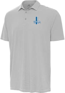 Antigua Detroit Lions Mens Grey Twine Short Sleeve Polo