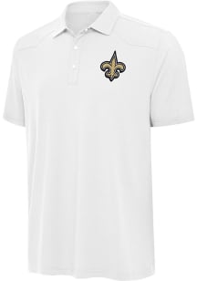 Antigua New Orleans Saints Mens White Western Short Sleeve Polo