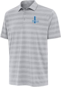 Antigua Detroit Lions Mens Grey Tunnel Short Sleeve Polo