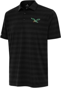 Antigua Philadelphia Eagles Mens Black Retro Tunnel Short Sleeve Polo