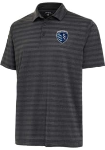 Antigua Sporting Kansas City Mens Black Urge Tonal Short Sleeve Polo