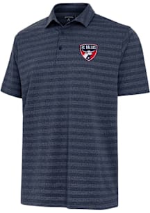 Antigua FC Dallas Mens Navy Blue Urge Tonal Short Sleeve Polo