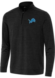 Antigua Detroit Lions Mens Black Bright Long Sleeve Qtr Zip Pullover