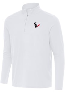 Antigua Houston Texans Mens White Intent Design Long Sleeve Qtr Zip Pullover
