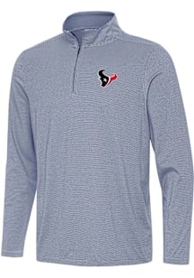 Antigua Houston Texans Mens Navy Blue Twine Long Sleeve Qtr Zip Pullover