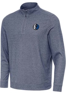 Antigua Dallas Mavericks Mens Grey Subtle Buffed Long Sleeve Qtr Zip Pullover