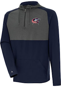 Antigua Columbus Blue Jackets Mens Navy Blue Fearless Sand Long Sleeve Lightweight Hoodie
