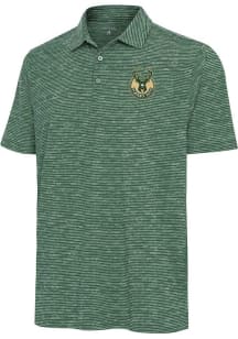 Antigua Milwaukee Bucks Mens Green Static Watercolor Short Sleeve Polo