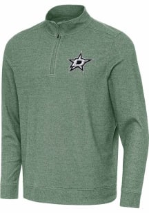 Antigua Dallas Stars Mens Grey Subtle Buffed Long Sleeve Qtr Zip Pullover