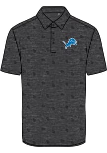 Antigua Detroit Lions Mens Black Relentless Short Sleeve Polo