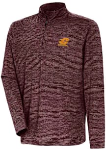 Antigua Central Michigan Chippewas Mens Maroon Determined Watercolor Long Sleeve Qtr Zip Pullover