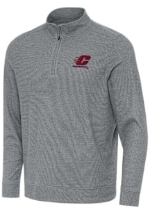Antigua Central Michigan Chippewas Mens Black Subtle Buffed Long Sleeve Qtr Zip Pullover