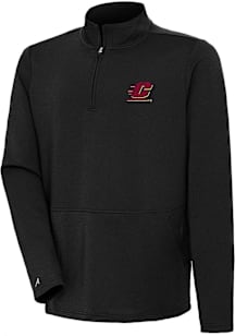 Antigua Central Michigan Chippewas Mens Black Lost Honeycomb Long Sleeve Qtr Zip Pullover