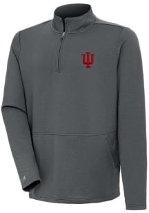 Mens Indiana Hoosiers Black Antigua Lost Honeycomb Qtr Zip Pullover