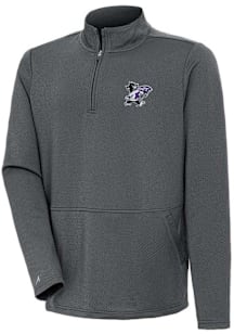 Antigua K-State Wildcats Mens Black Lost Honeycomb Long Sleeve Qtr Zip Pullover